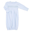 Essentials Solid Smocked Gown - Blue - Magnolia BabyGown