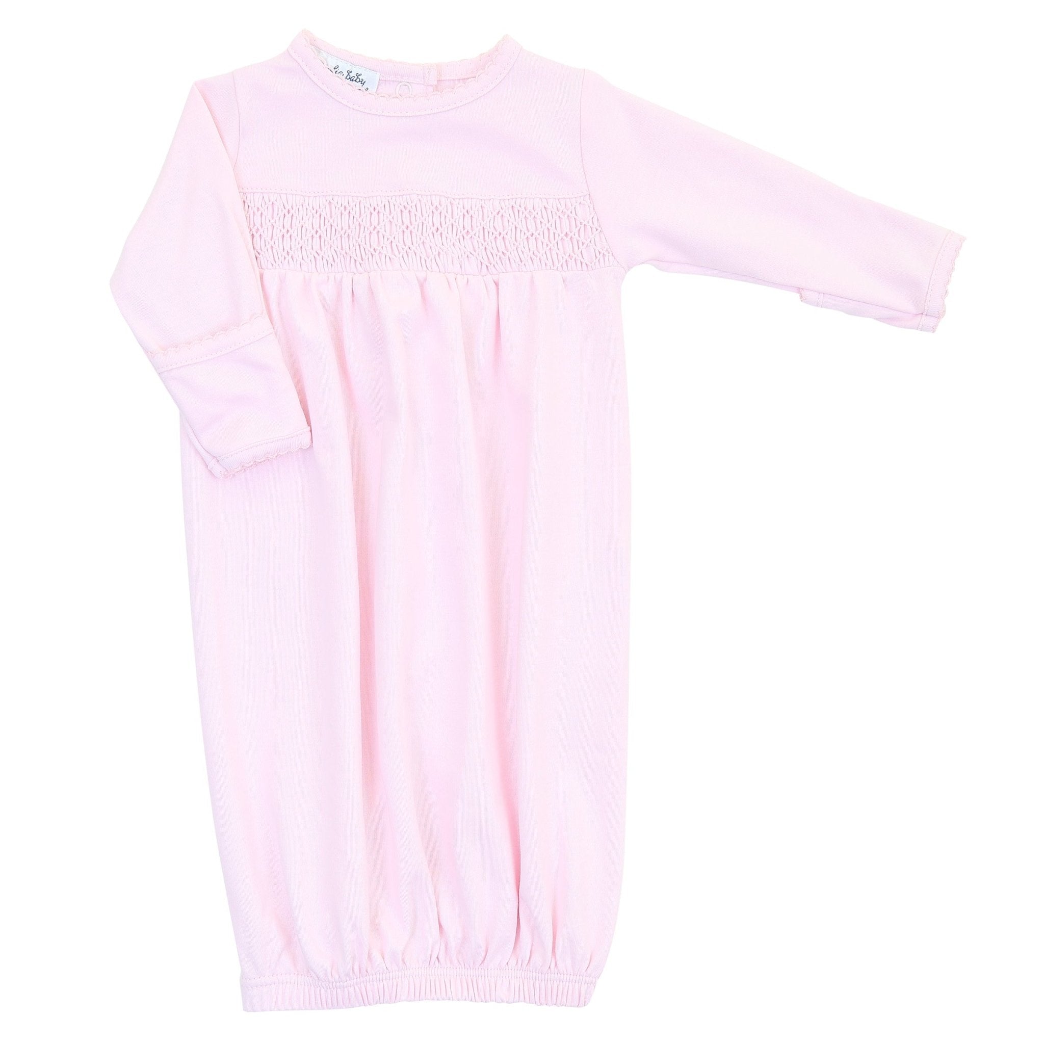 Essentials Solid Smocked Gown - Pink - Magnolia BabyGown