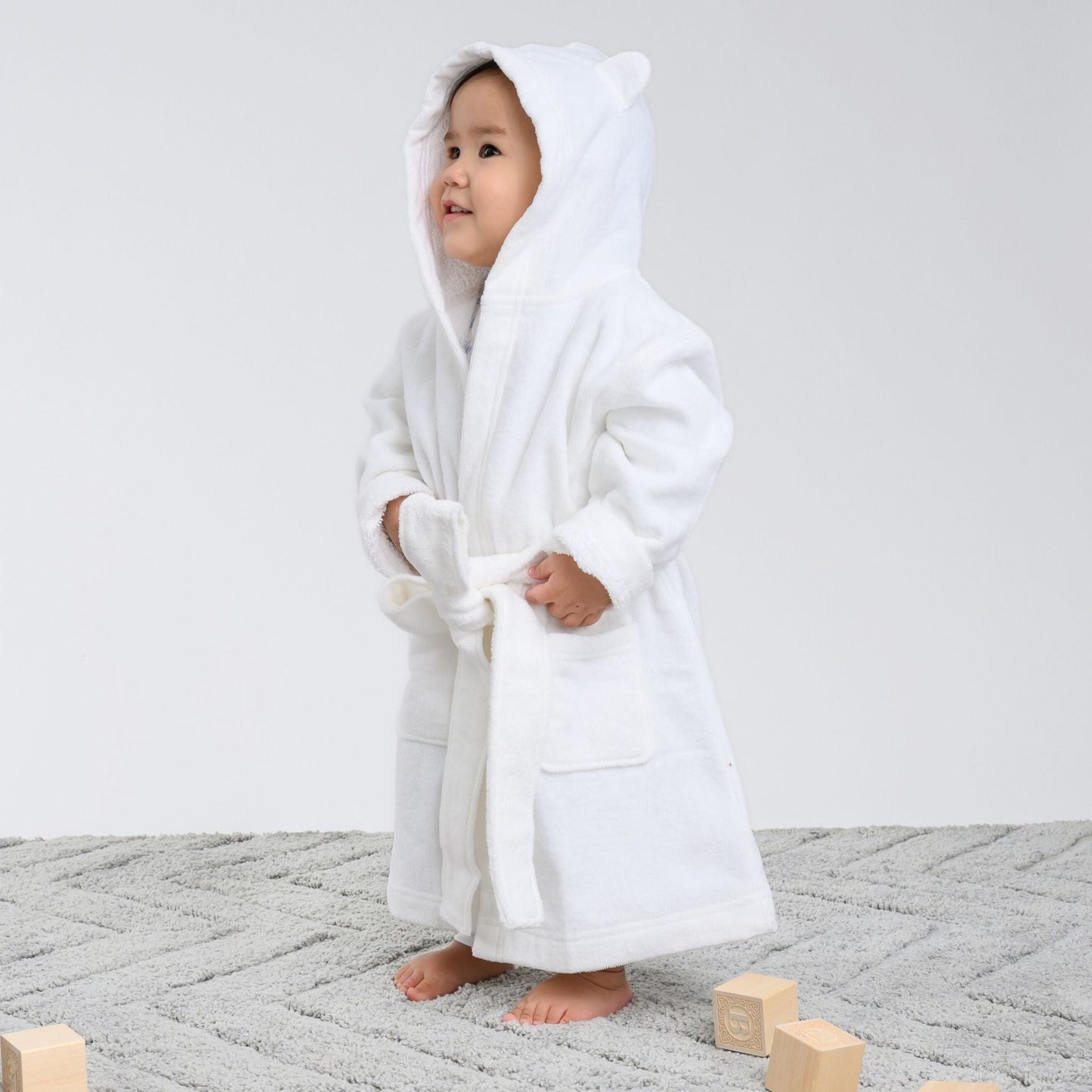 Essentials White Bathrobe - Magnolia BabyBathrobe