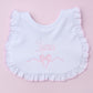 Essentials White Bib with Pink Ruffle - Magnolia BabyBib
