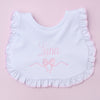 Essentials White Bib with Pink Ruffle - Magnolia BabyBib