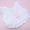 Essentials White Bib with Pink Ruffle - Magnolia BabyBib