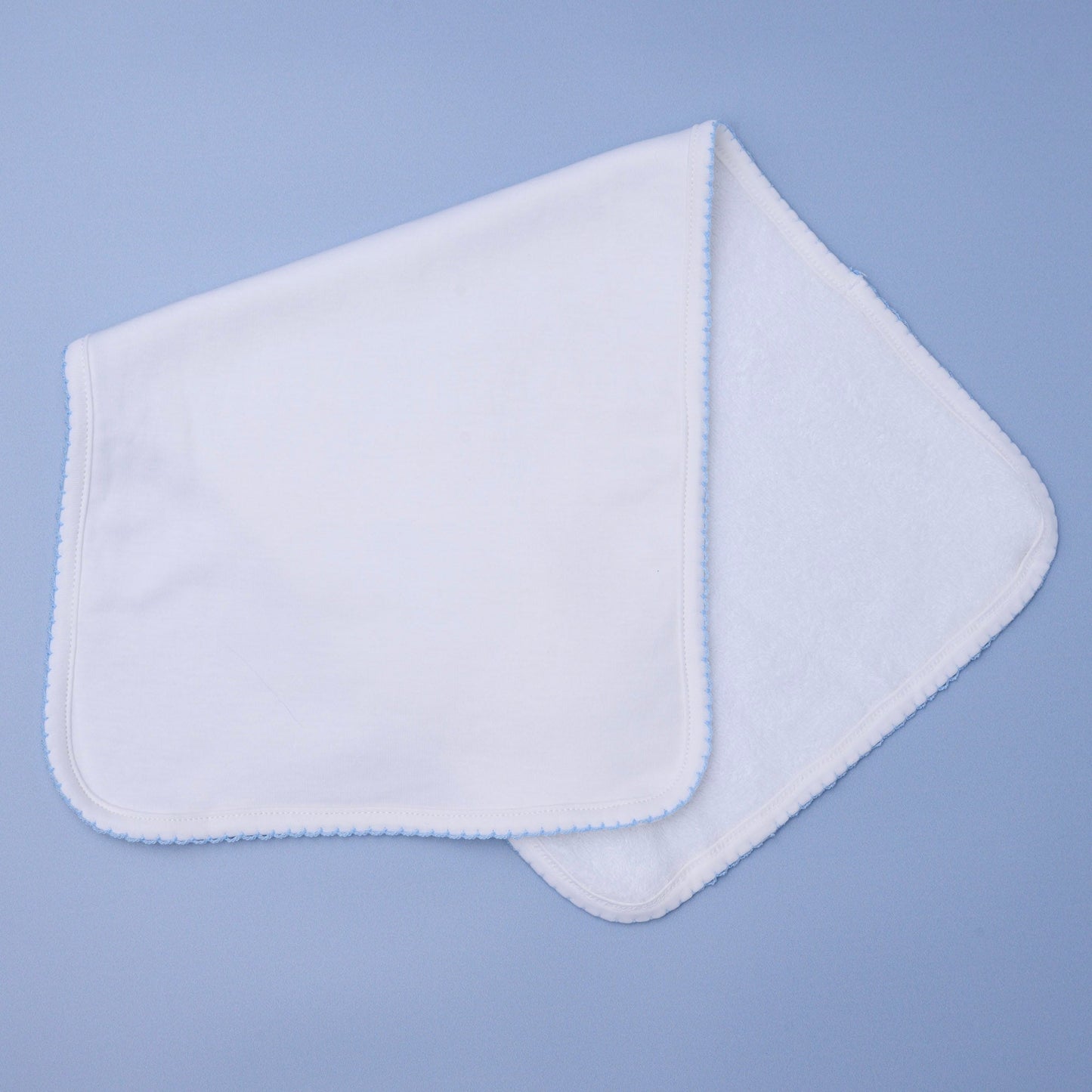 Essentials White Burp Cloth with Blue Trim - Magnolia BabyBurp Cloth