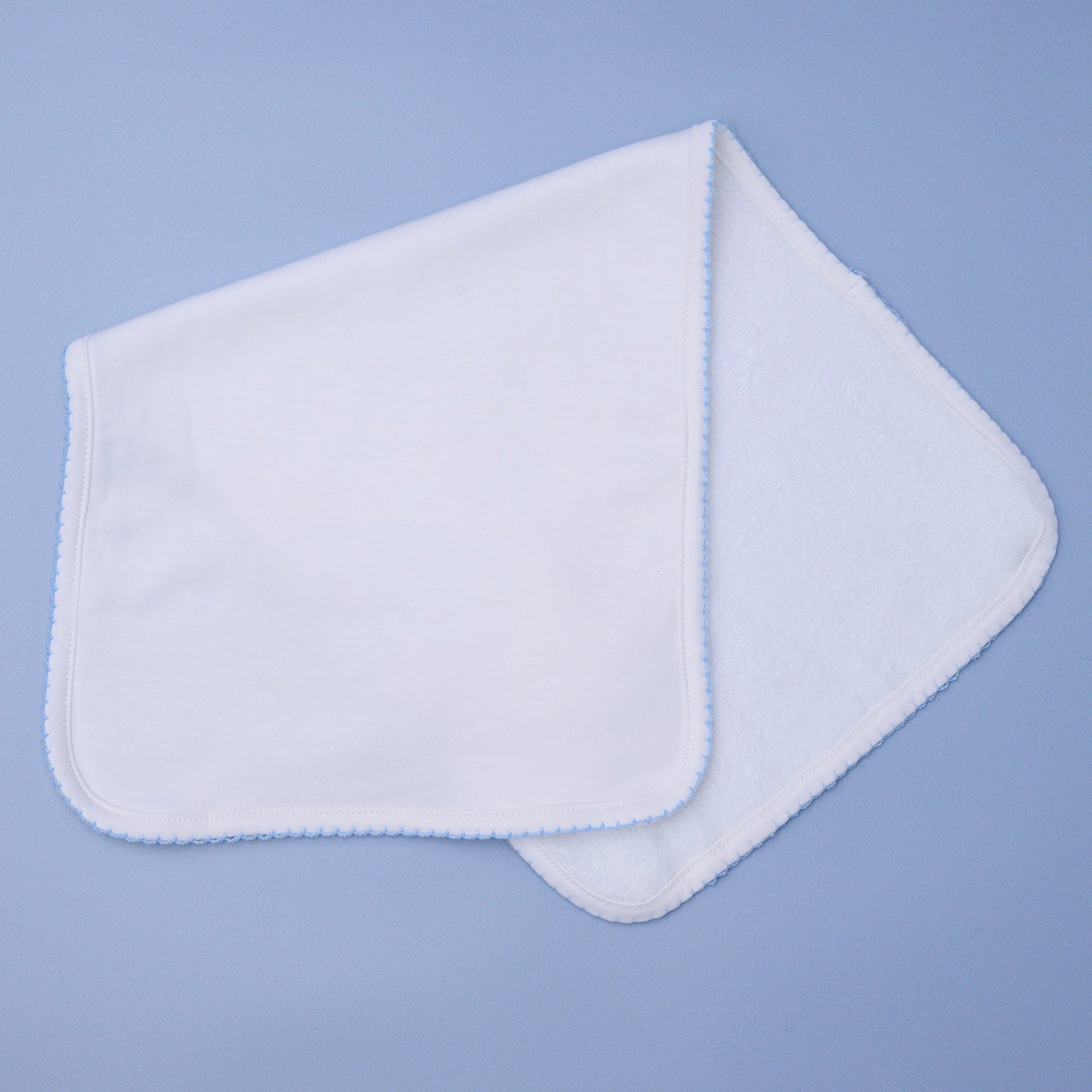 Essentials White Burp Cloth with Blue Trim - Magnolia BabyBurp Cloth