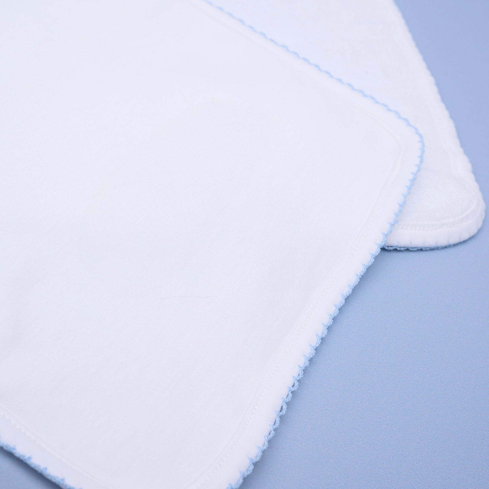 Essentials White Burp Cloth with Blue Trim - Magnolia BabyBurp Cloth