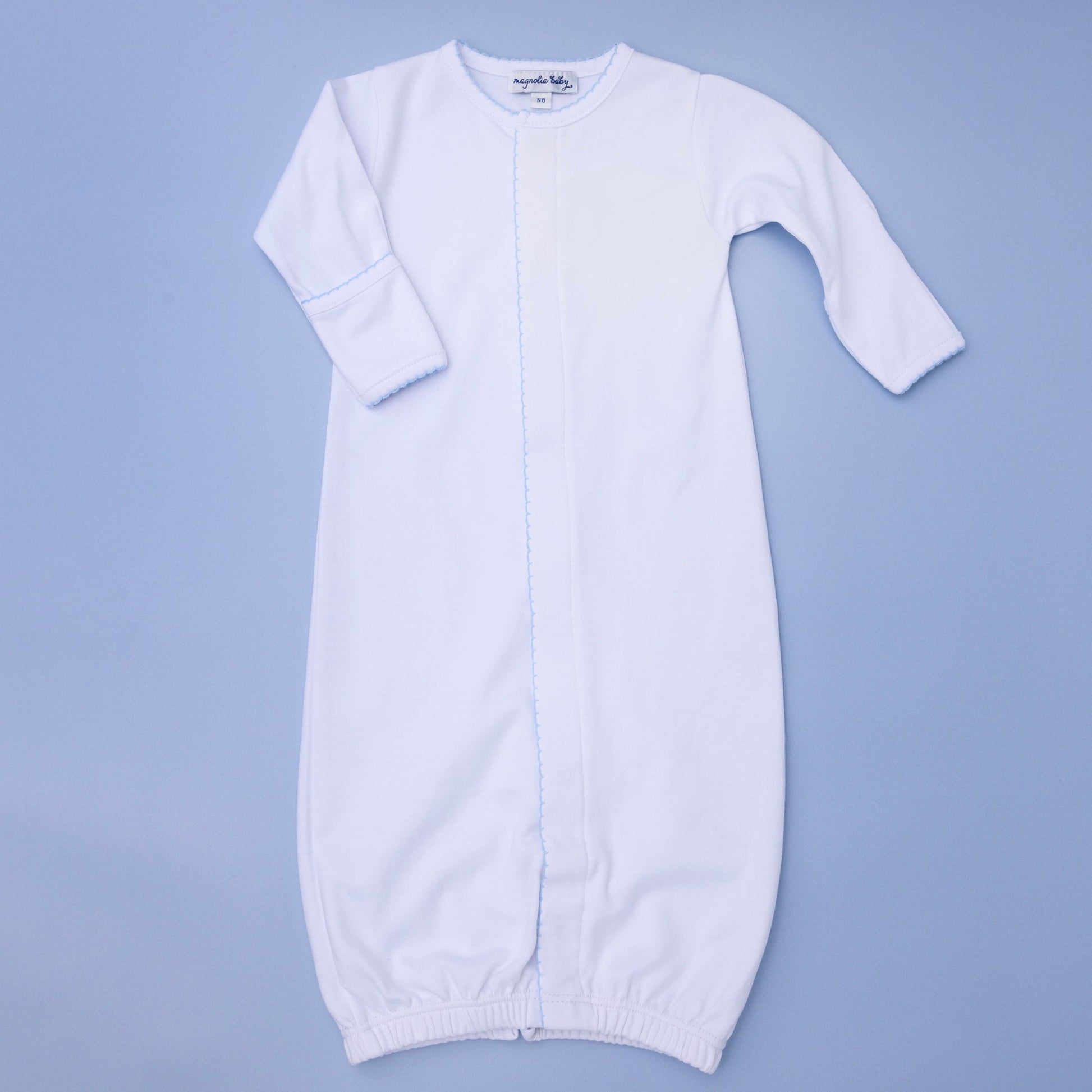 Essentials White Converter with Blue Trim - Magnolia BabyConverter Gown