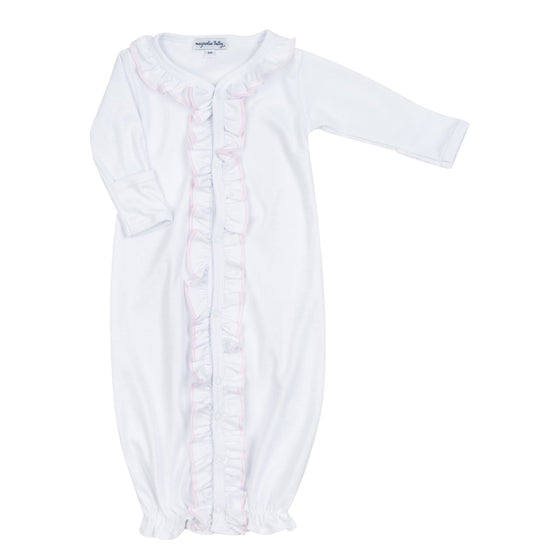 Essentials White Converter with Pink Ruffle - Magnolia BabyConverter Gown