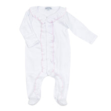  Essentials White Footie with Pink Ruffle - Magnolia BabyFootie