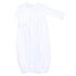 Essentials White Gown with Pink Trim Ruffle - Magnolia BabyGown