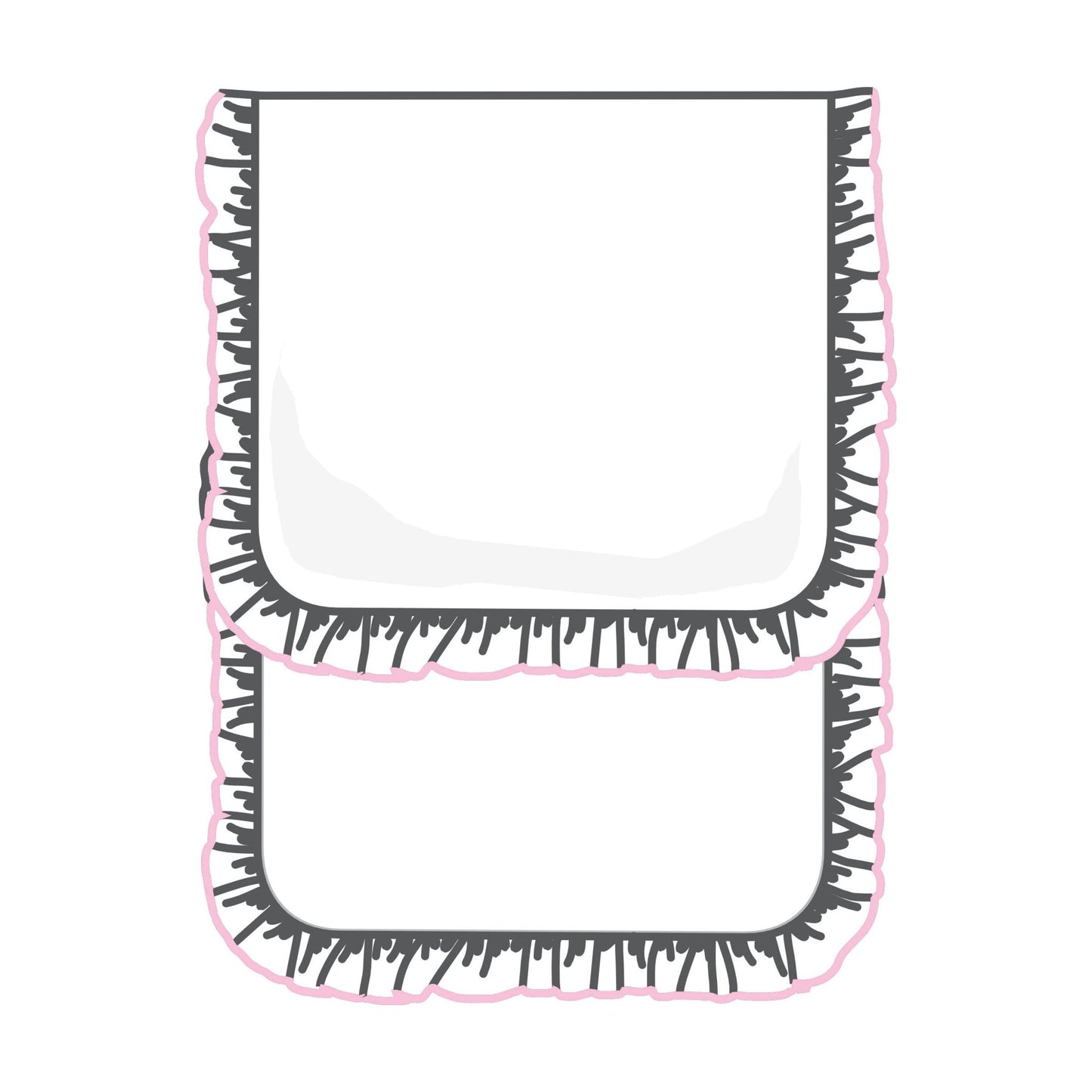 Essentials White Ruffle Burp Cloth with Pink Trim - Magnolia BabyBurp Cloth