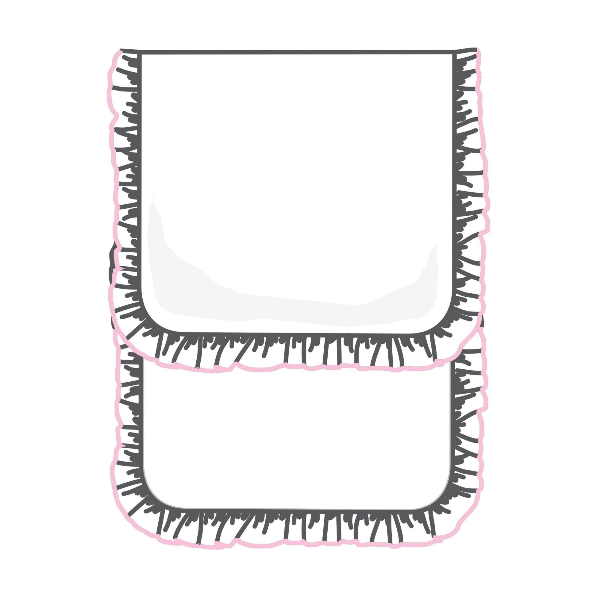 Essentials White Ruffle Burp Cloth with Pink Trim - Magnolia BabyBurp Cloth