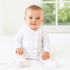 Essentials White Ruffle Footie with Pink Trim - Magnolia BabyFootie