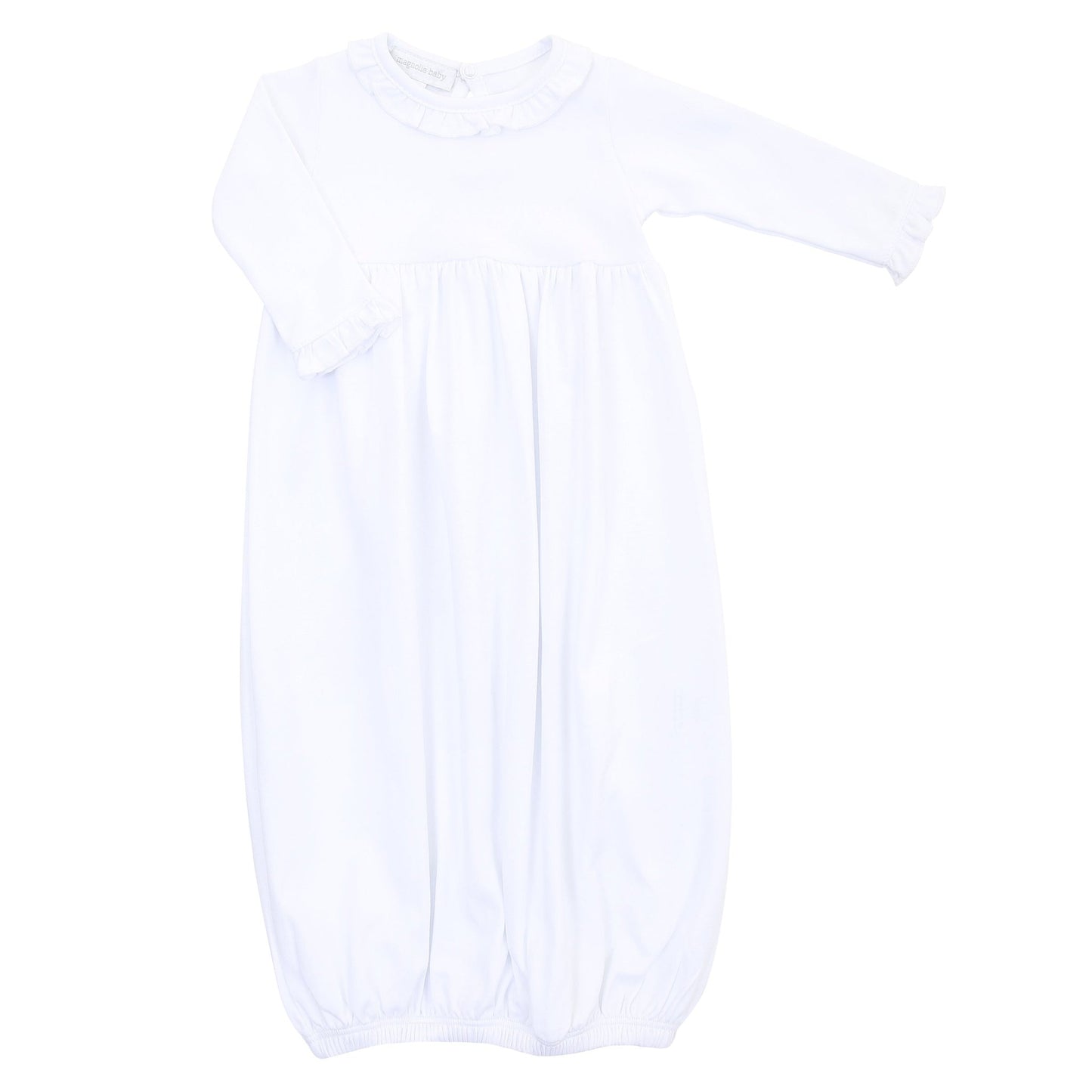 Essentials White Ruffle Gown - Magnolia BabyGown