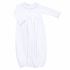 Essentials White Ruffle Gown with Pink Trim - Magnolia BabyGown