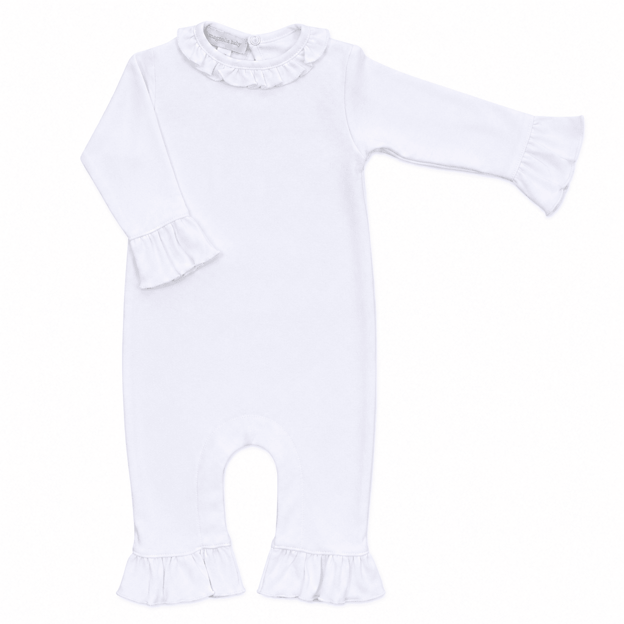 Essentials White Ruffle Playsuit - Magnolia BabyPlaysuit
