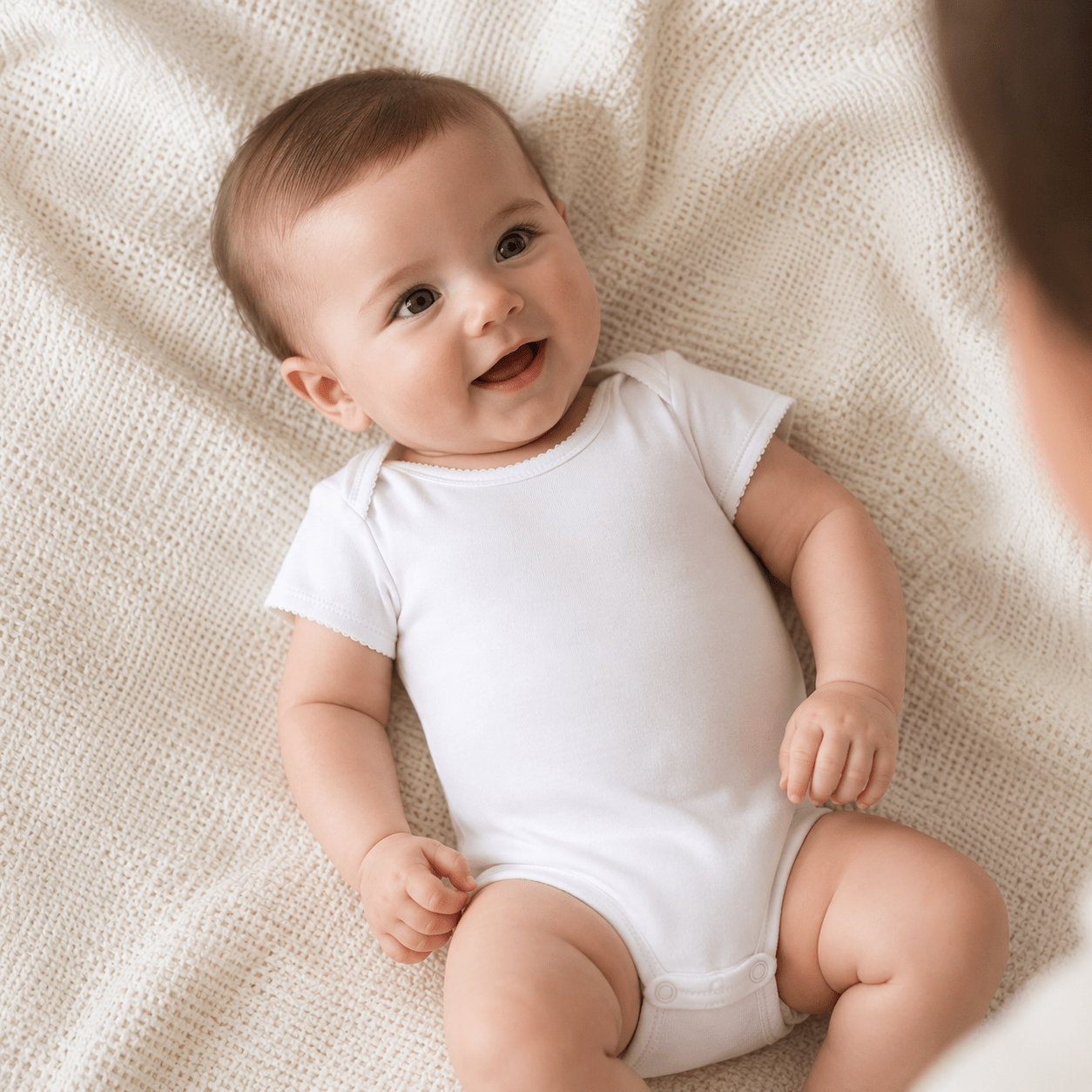 Essentials White Short Sleeve Bodysuit - Magnolia BabyBodysuit