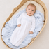 Essentials White Smocked Gown with Blue Trim - Magnolia BabyGown