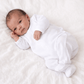 Essentials White Trim Footie - Magnolia BabyFootie