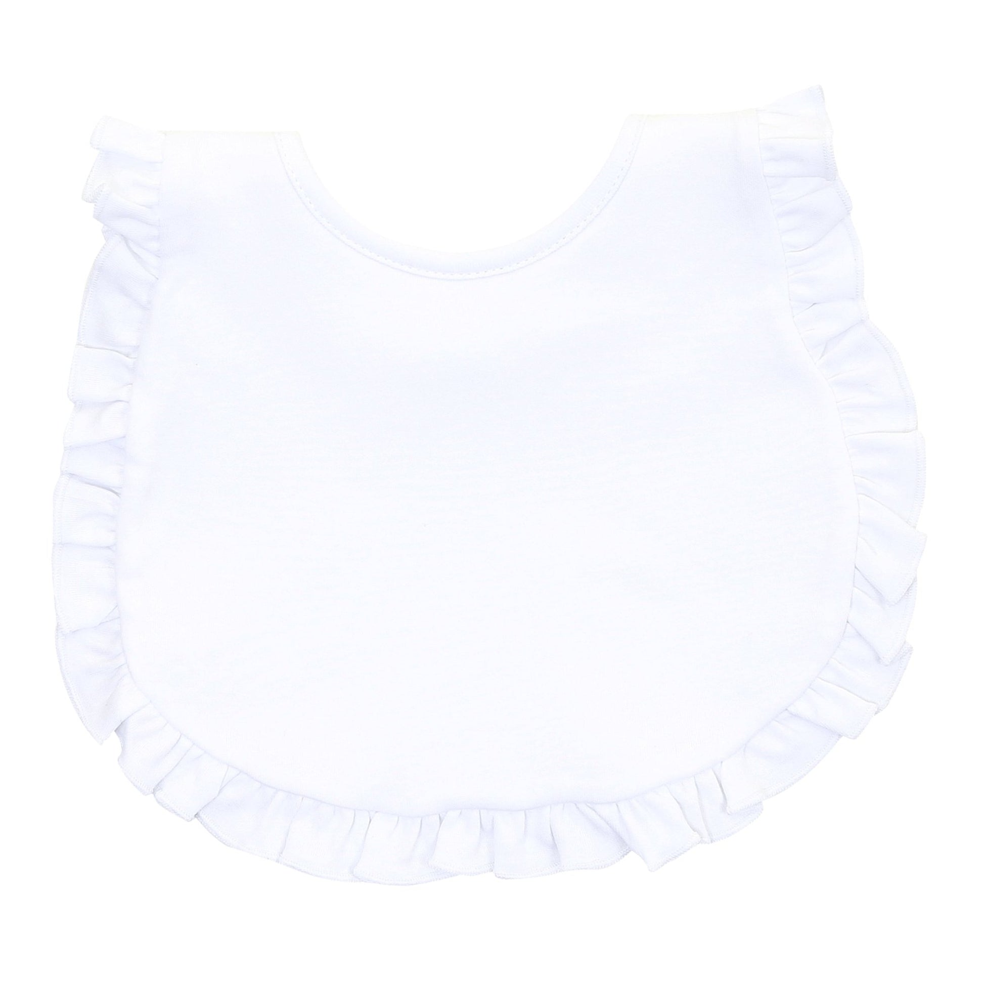 Essentials White Trim Ruffle Bib - Magnolia BabyBib