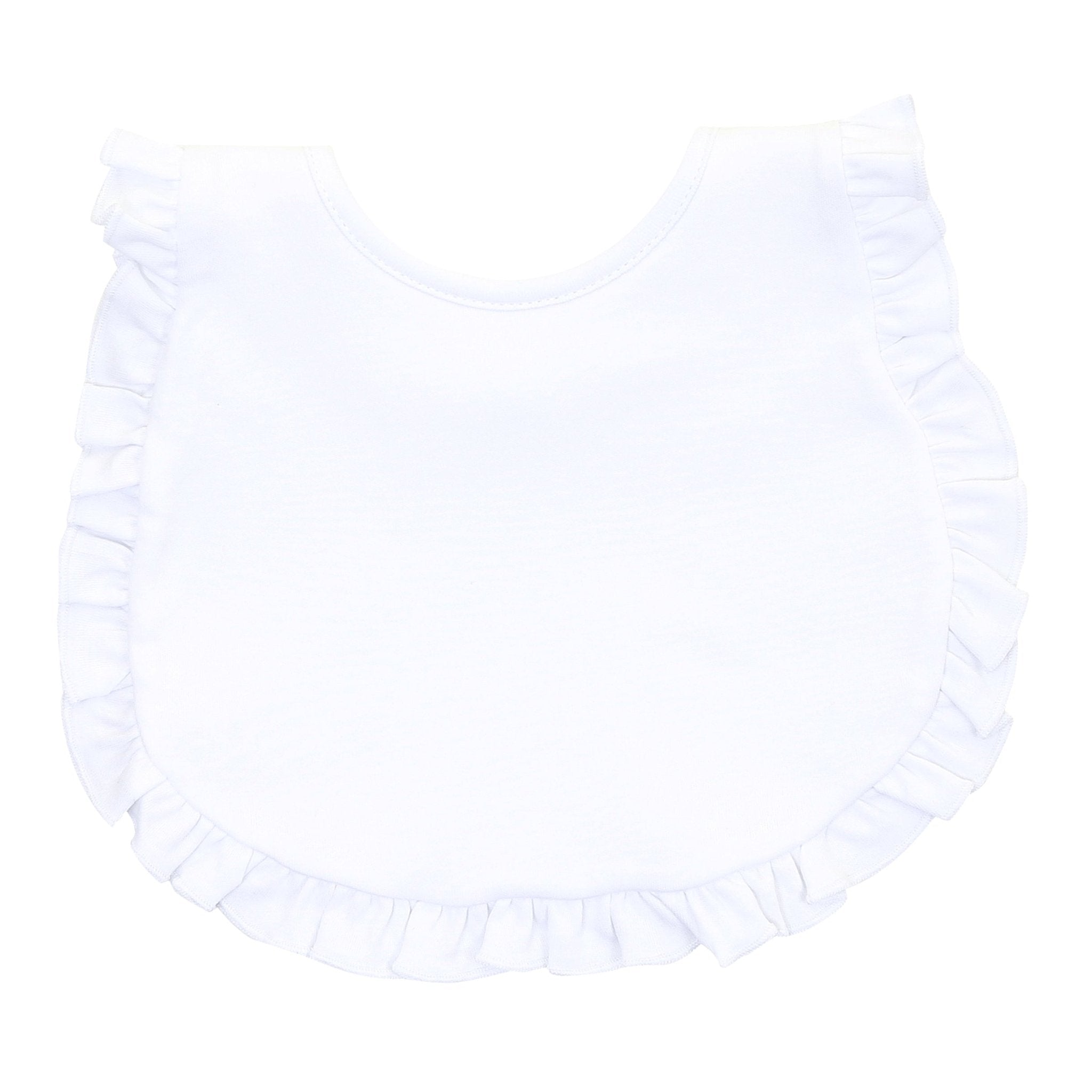 Essentials White Trim Ruffle Bib - Magnolia BabyBib