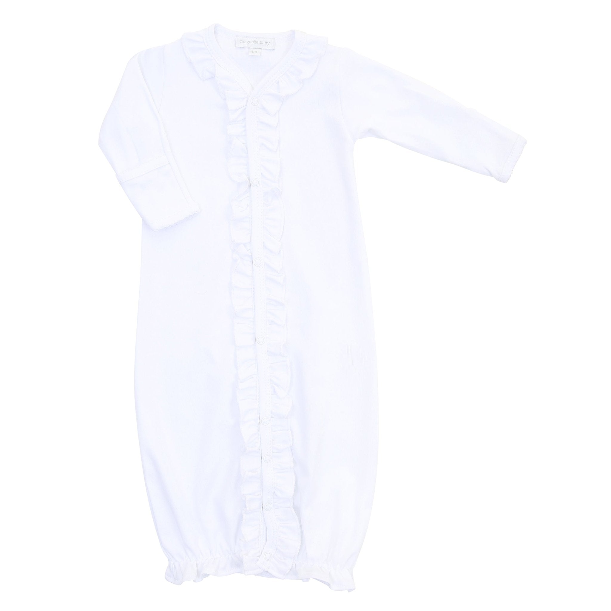 Essentials White Trim Ruffle Converter - Magnolia BabyConverter Gown