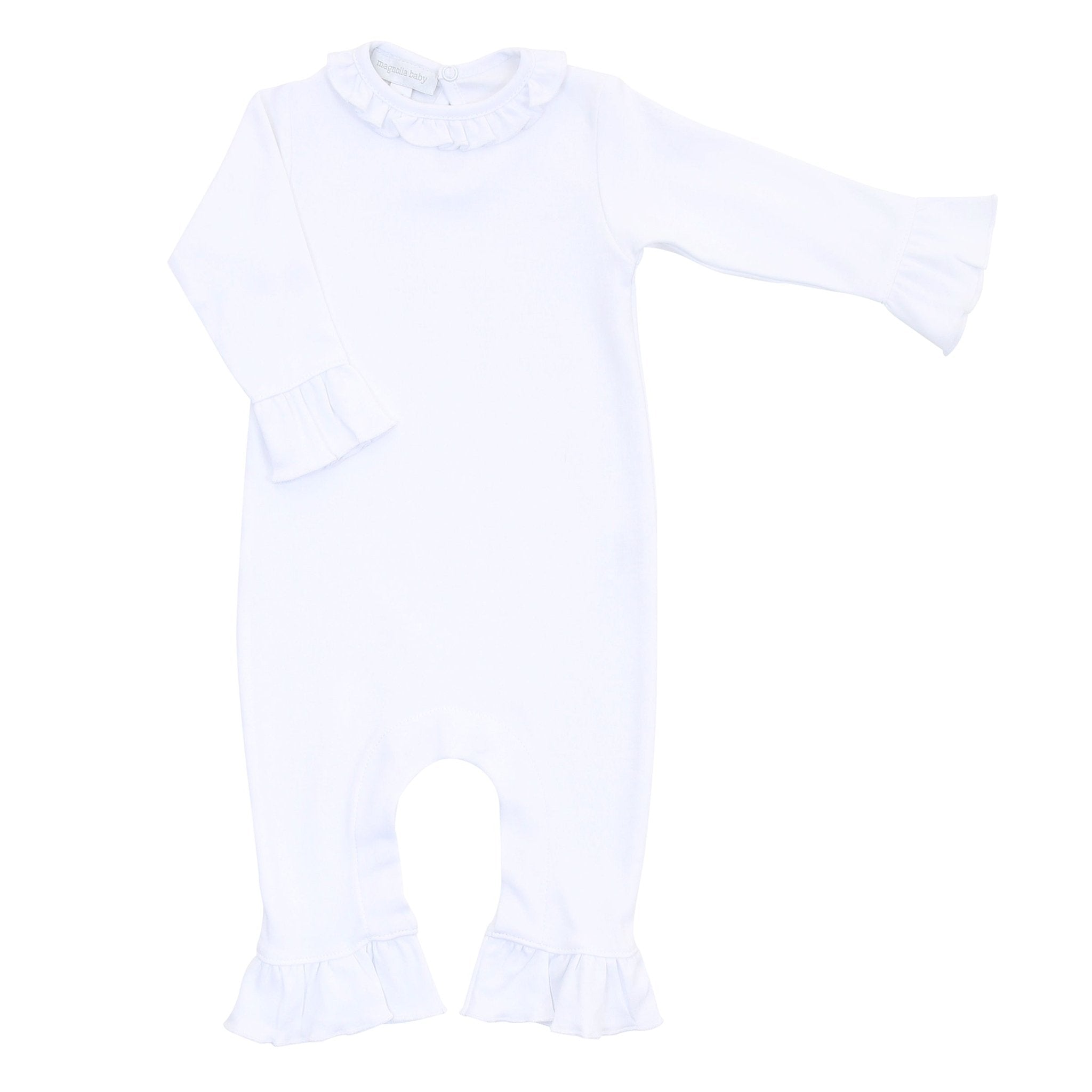 Essentials White Trim Ruffle Playsuit - Magnolia BabyPlaysuit