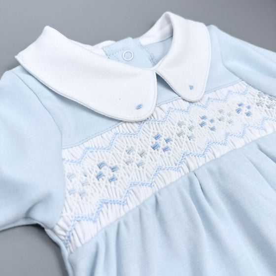 Ethan Smocked Footie - Light Blue - Magnolia BabyFootie