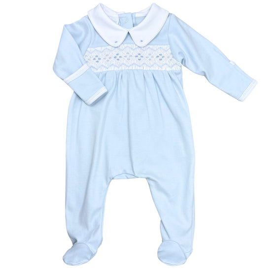 Ethan Smocked Footie - Light Blue - Magnolia BabyFootie