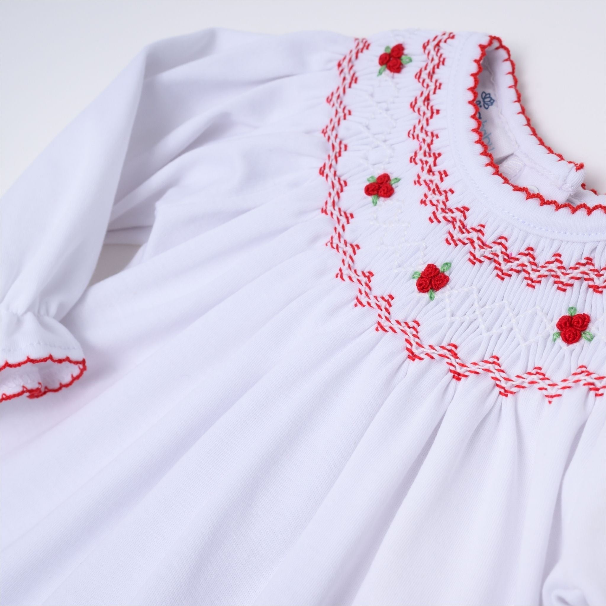 Eve Classics Bishop Footie - White Red - Magnolia BabyFootie