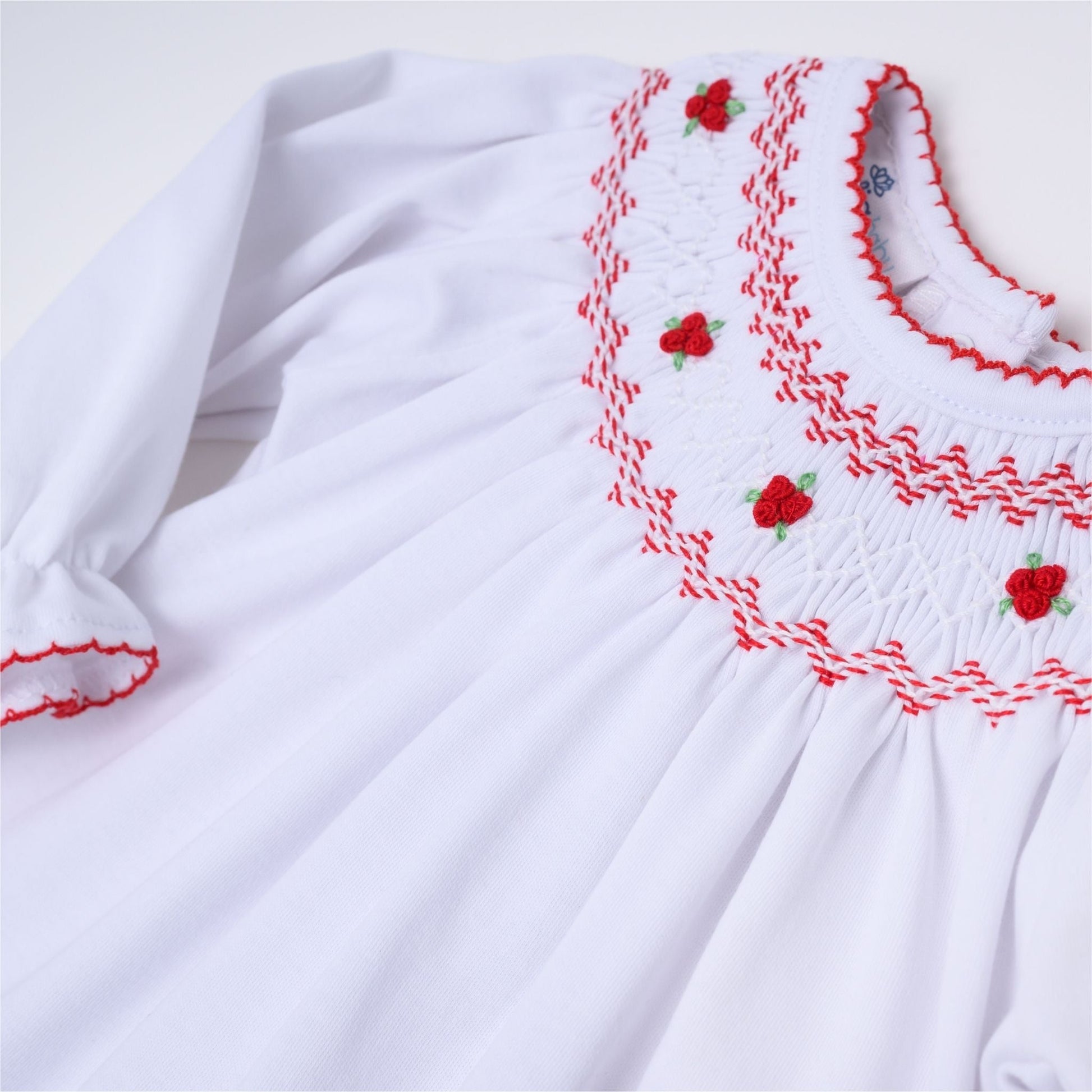 Eve Classics Bishop Long Sleeve Bubble - White Red - Magnolia BabyBubble