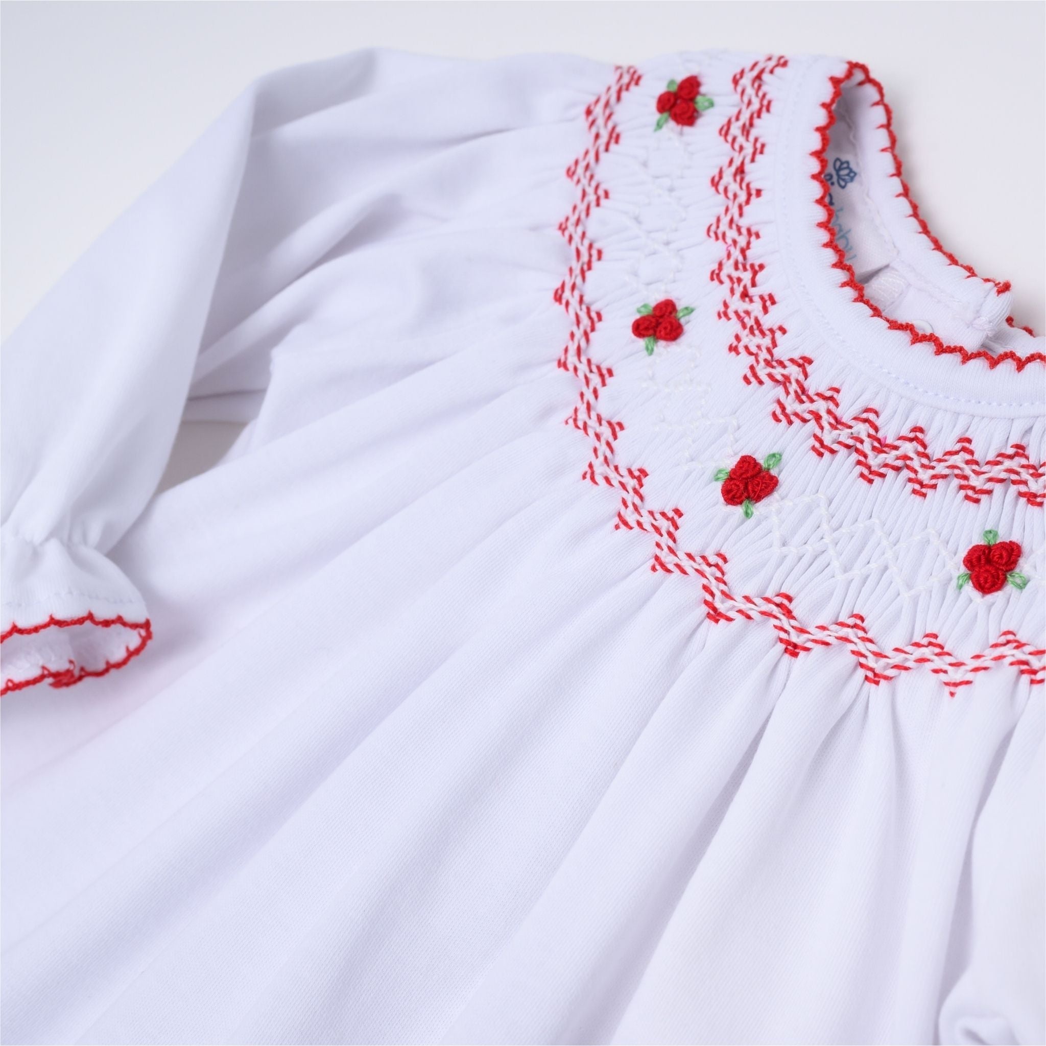 Eve Classics Bishop Long Sleeve Bubble - White Red - Magnolia BabyBubble