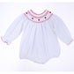 Eve Classics Bishop Long Sleeve Bubble - White Red - Magnolia BabyBubble