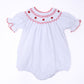 Eve Classics Bishop Short Sleeve Bubble - White Red - Magnolia BabyBubble