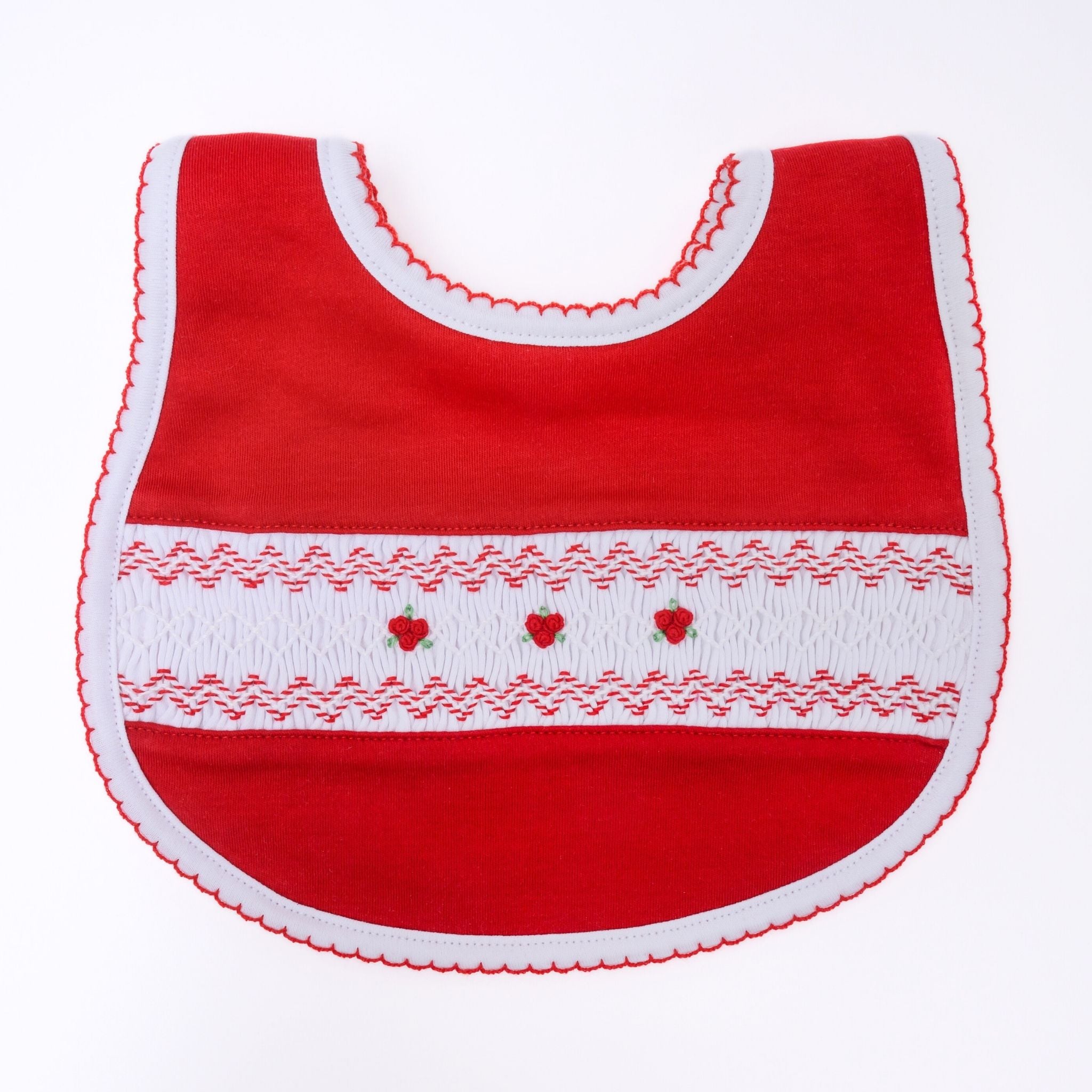 Eve Classics Smocked Bib - Red - Magnolia BabyBib