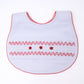 Eve Classics Smocked Bib - White Red - Magnolia BabyBib