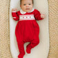 Eve Classics Smocked Footie - Red - Magnolia BabyFootie