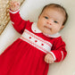 Eve Classics Smocked Footie - Red - Magnolia BabyFootie