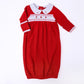 Eve Classics Smocked Gathered Gown - Red - Magnolia BabyGown