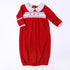 Eve Classics Smocked Gathered Gown - Red - Magnolia BabyGown