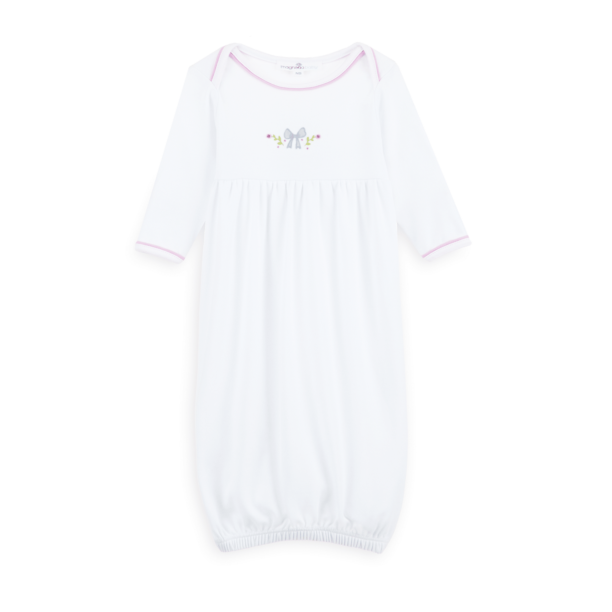 Evelyn's Classics Hand - Embroidered Gathered Gown - Magnolia BabyGown