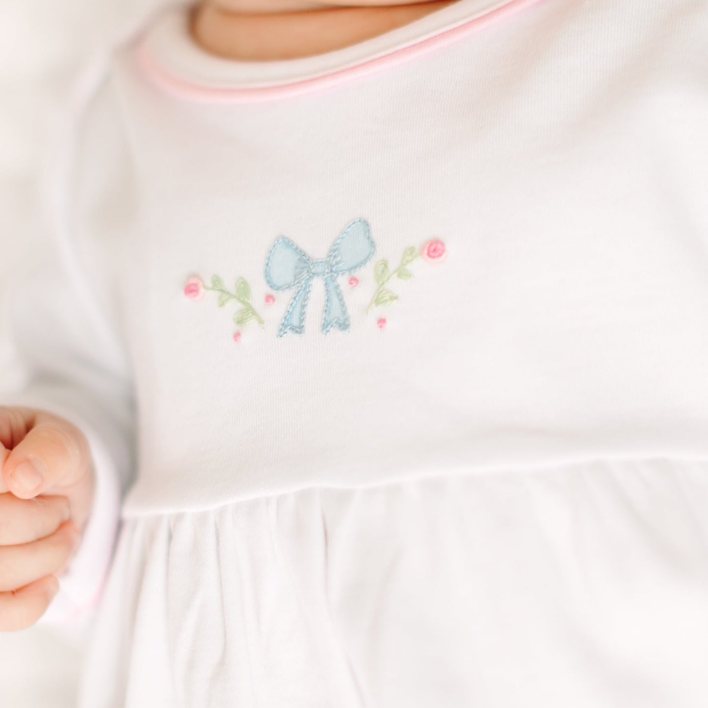 Evelyn's Classics Hand - Embroidered Gathered Gown - Magnolia BabyGown
