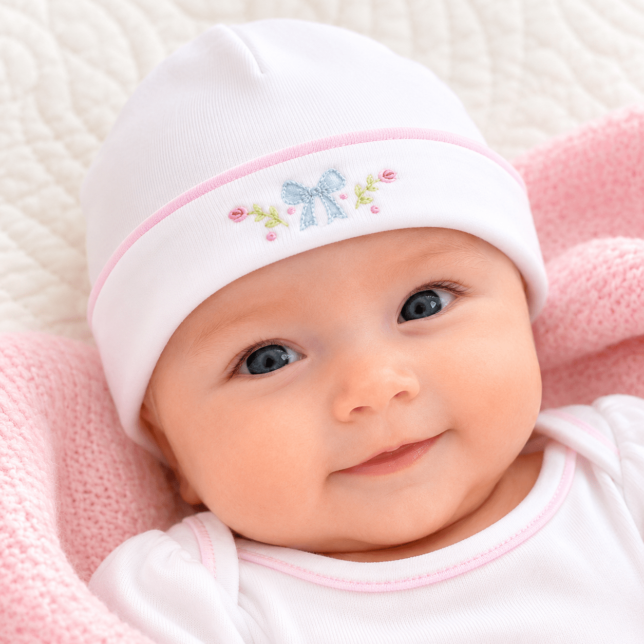 Evelyn's Classics Hand - Embroidered Hat - Magnolia BabyHat