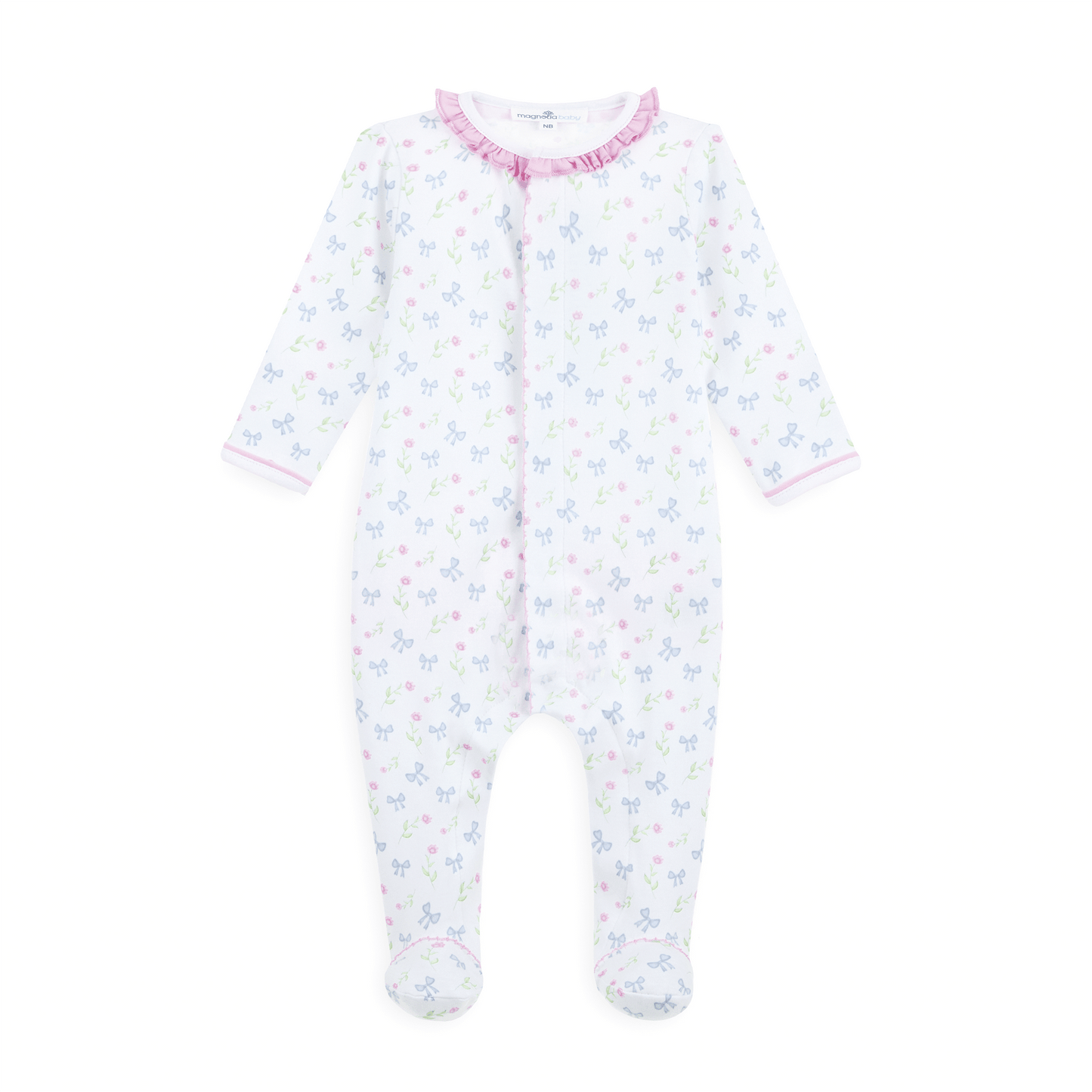 Evelyn's Classics Print Ruffle Footie - Magnolia BabyFootie