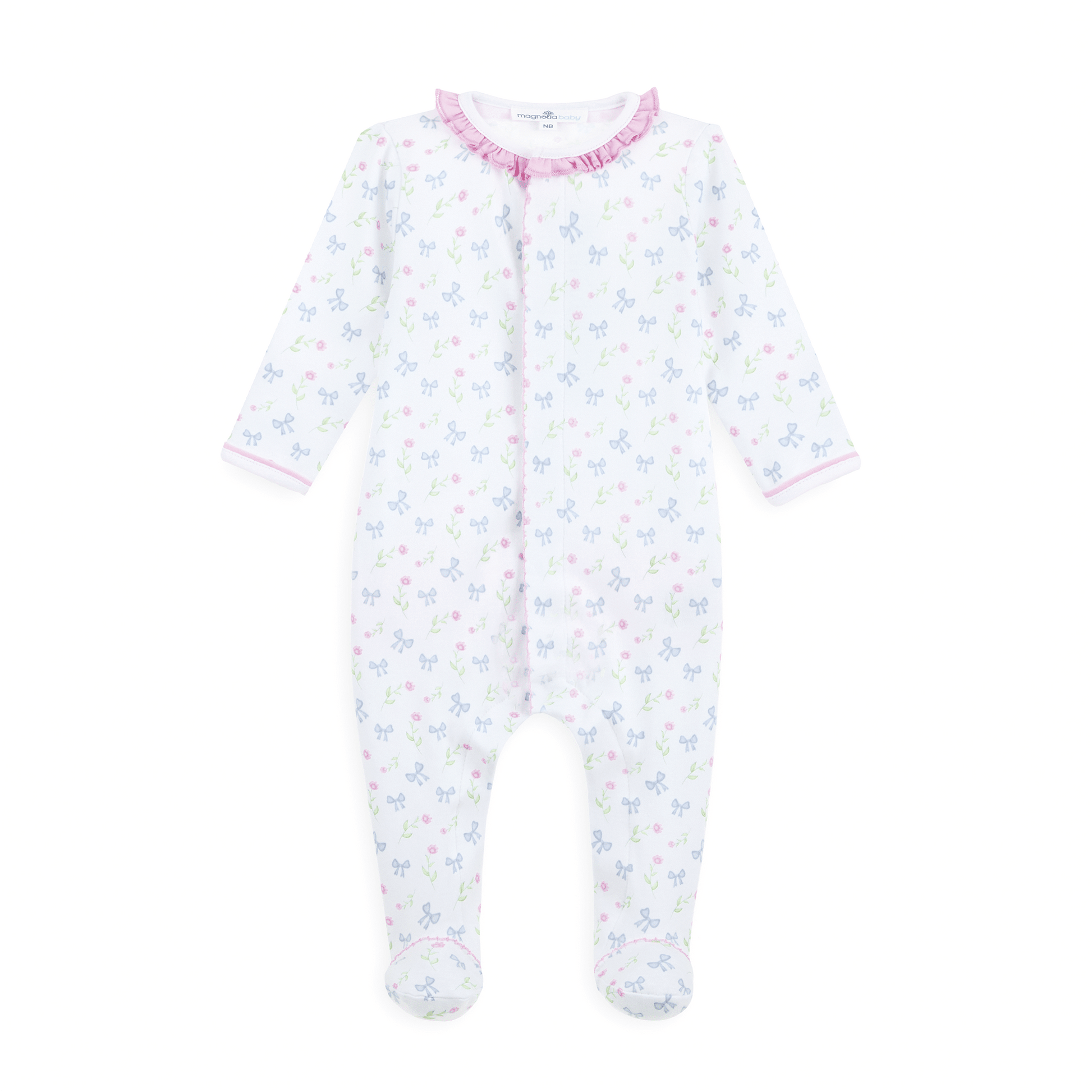 Evelyn's Classics Print Ruffle Footie - Magnolia BabyFootie