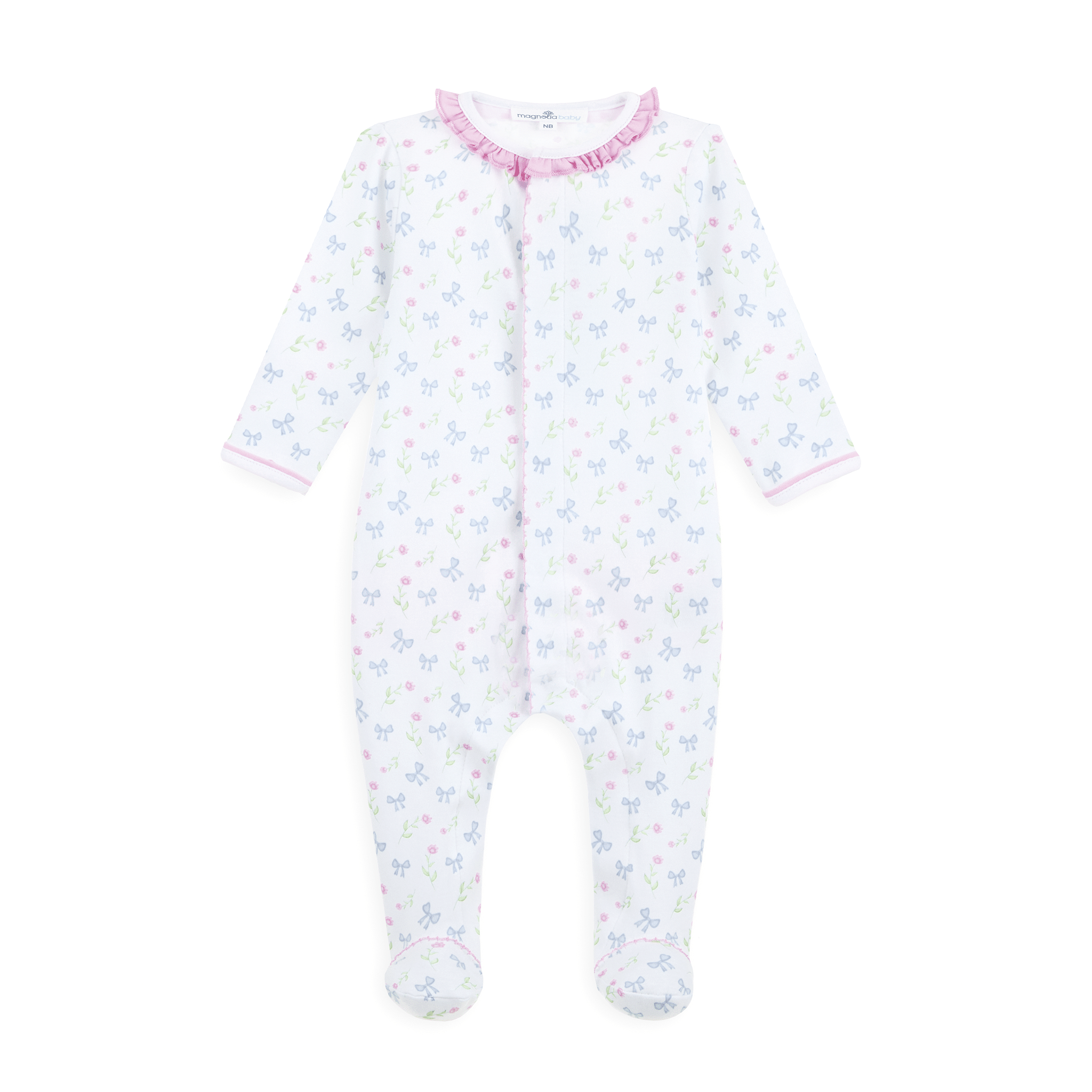 Evelyn's Classics Print Ruffle Footie - Magnolia BabyFootie