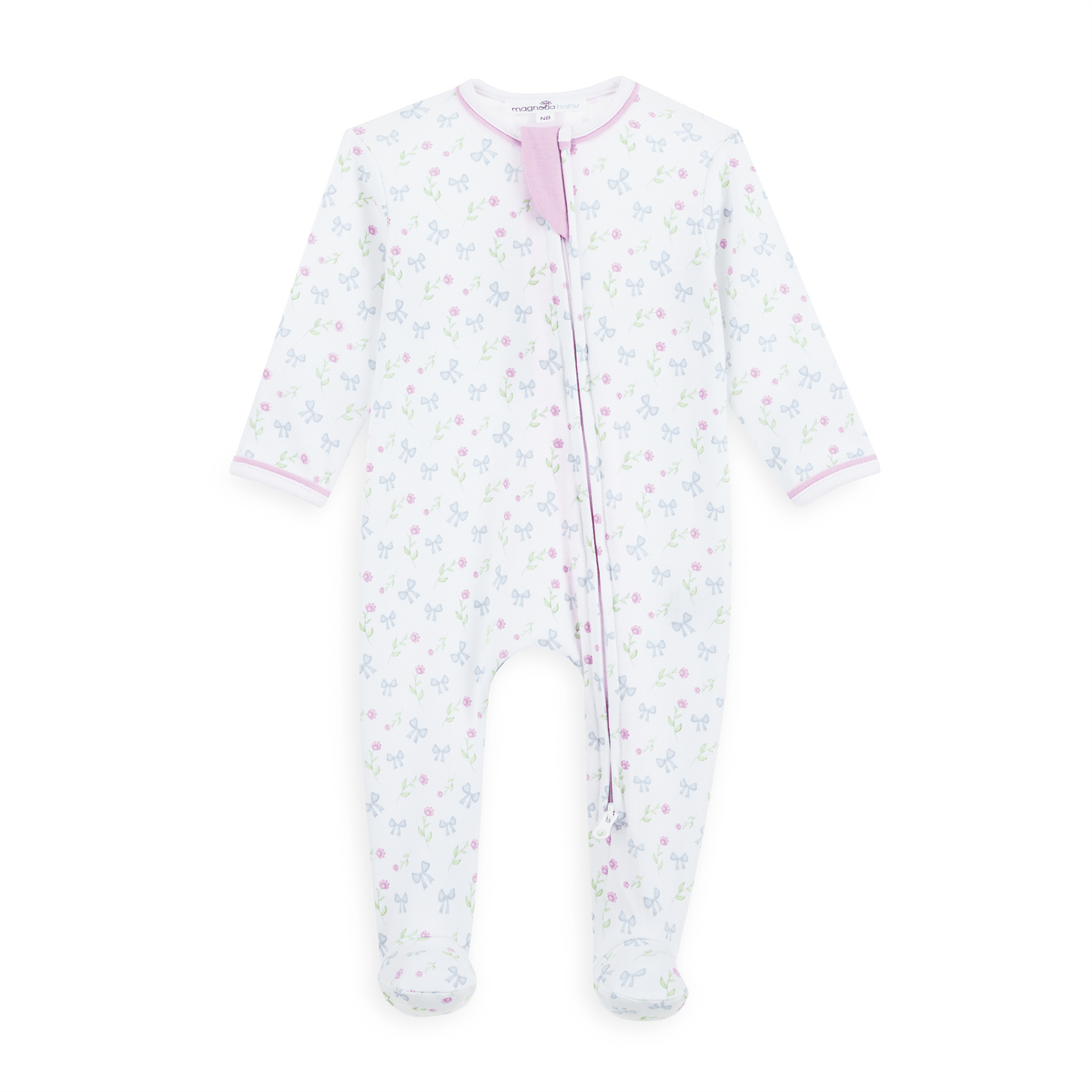 Evelyn's Classics Print Zip Footie - Magnolia BabyFootie
