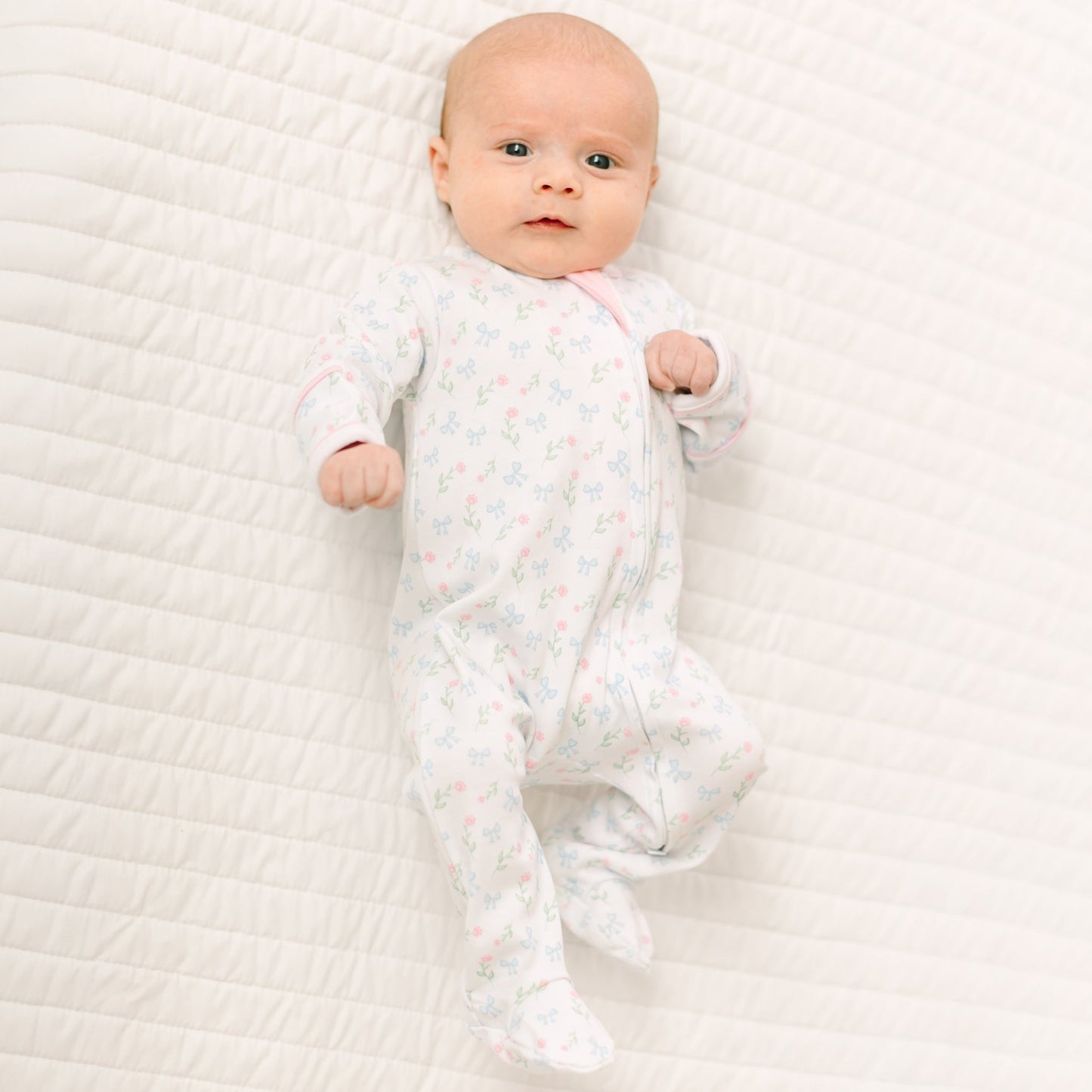 Evelyn's Classics Print Zip Footie - Magnolia BabyFootie