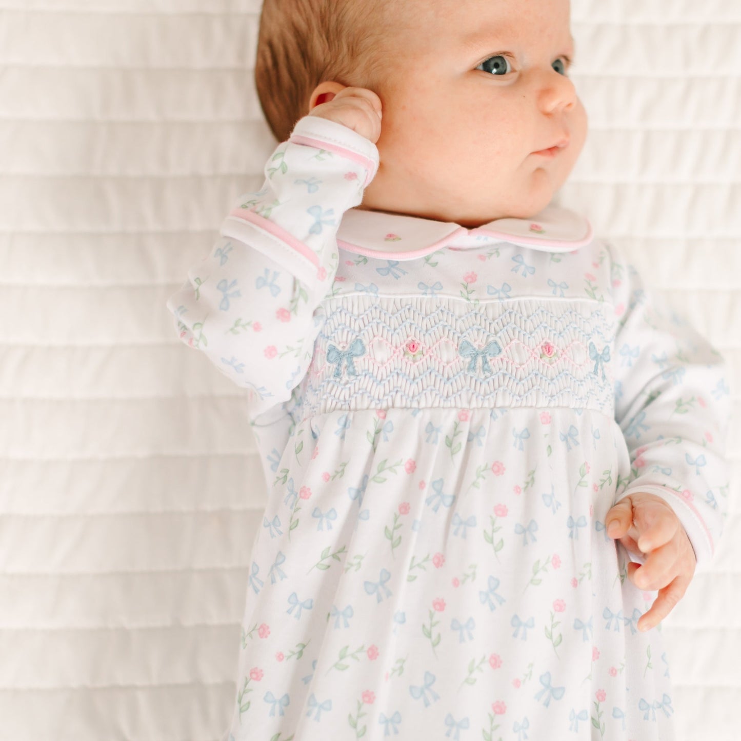 Evelyn's Classics Smocked Footie - Magnolia BabyFootie