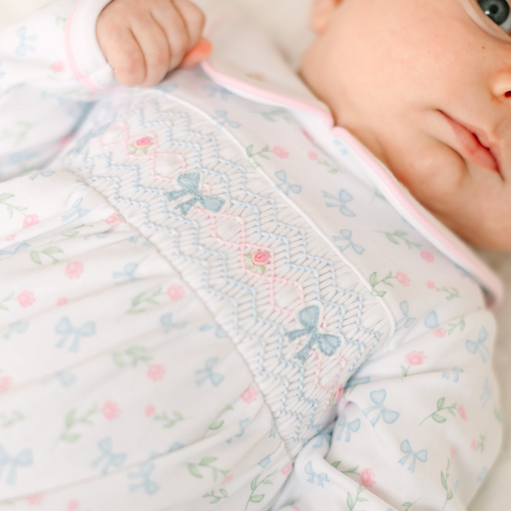 Evelyn's Classics Smocked Footie - Magnolia BabyFootie