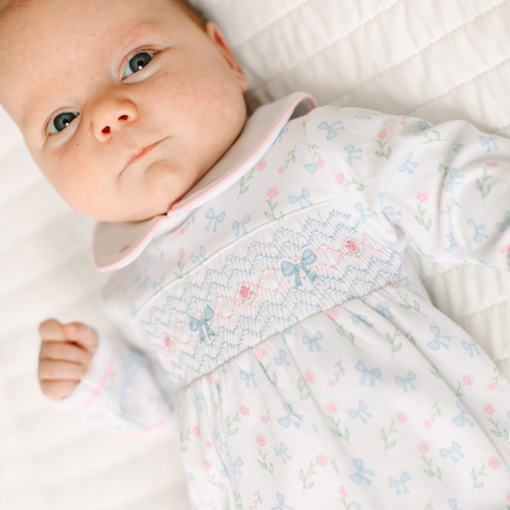 Evelyn's Classics Smocked Footie - Magnolia BabyFootie